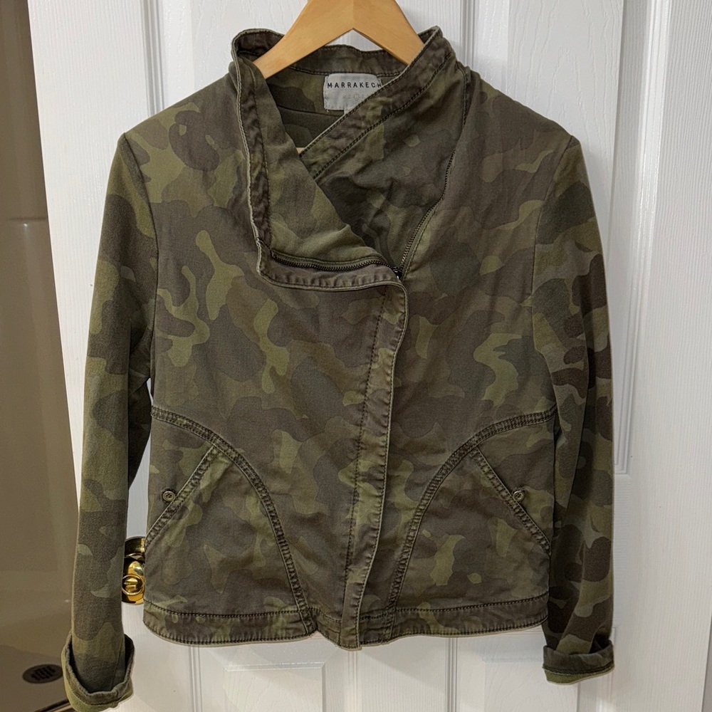 Marrakech Camo Moto jacket from Anthropologie